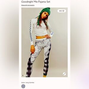 NIP Free People - Goodnight Mix Pajama Set! Sold out style - L